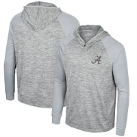 Men's Colosseum Gray Alabama Crimson Tide Cybernetic Raglan Quarter-Zip Hooded Top