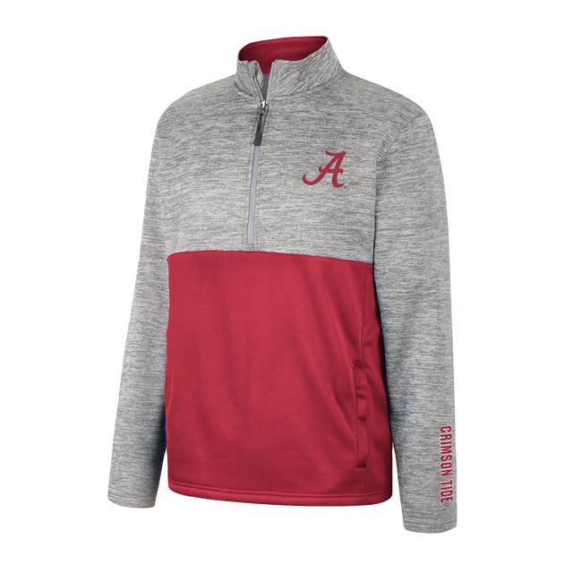 Veste à demi-fermeture éclair Colosseum Grey Alabama Crimson Tide John pour hommes