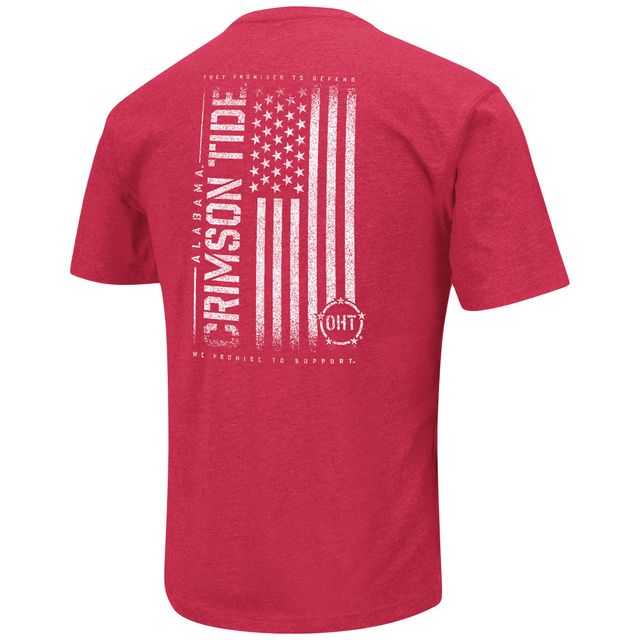 Colosseum Heather Crimson Alabama Tide OHT Military Appreciation Flag 2.0 T-shirt pour homme