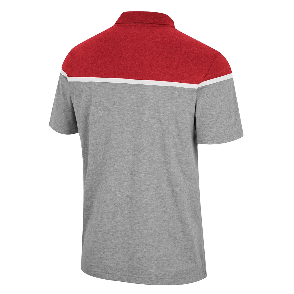 Men's Colosseum Heather Gray Alabama Crimson Tide Chamberlain Polo