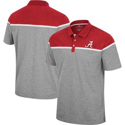 Polo Chamberlain Colosseum Heather Grey Alabama Crimson Tide pour hommes