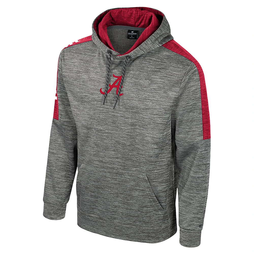 Men's Colosseum Heather Gray Alabama Crimson Tide Dozer Pullover Hoodie