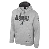 Sweat à capuche pour homme Colosseum Heather Grey Alabama Crimson Tide Oorah OHT Military Appreciation