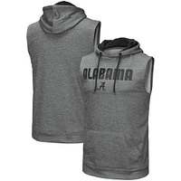 Men's Colosseum Heathered Gray Alabama Crimson Tide Big & Tall Banked Sleeveless Pullover Hoodie