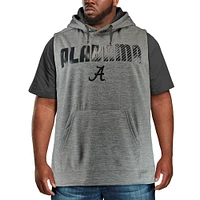 Men's Colosseum Heathered Gray Alabama Crimson Tide Big & Tall Banked Sleeveless Pullover Hoodie