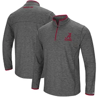 Men's Colosseum Heathered Gray Alabama Crimson Tide Big & Tall Diemert Quarter-Zip Windshirt Jacket