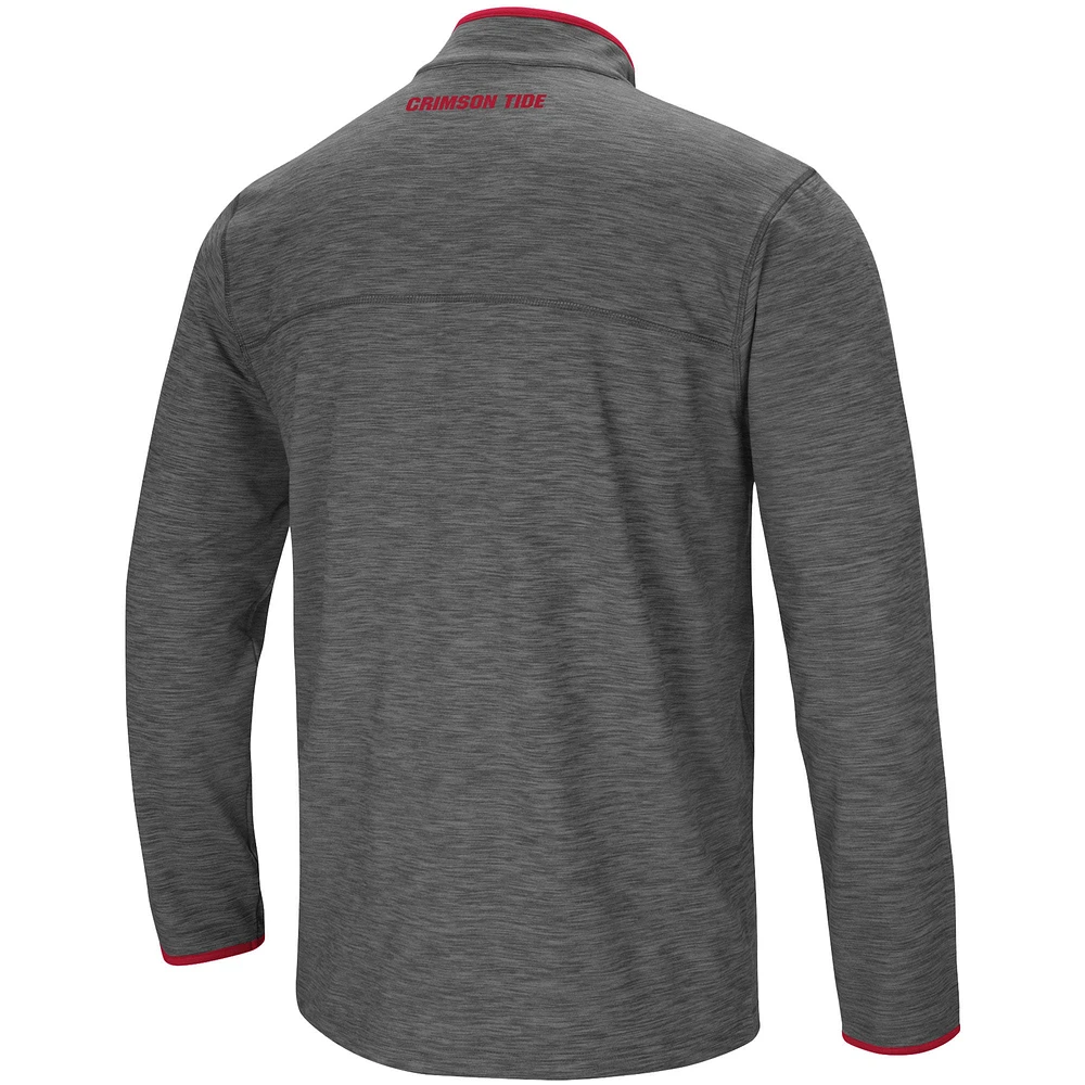 Men's Colosseum Heathered Gray Alabama Crimson Tide Big & Tall Diemert Quarter-Zip Windshirt Jacket