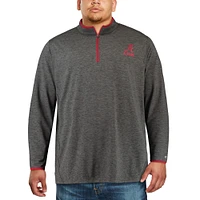 Men's Colosseum Heathered Gray Alabama Crimson Tide Big & Tall Diemert Quarter-Zip Windshirt Jacket