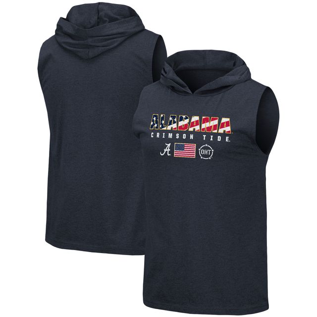 Colosseum Navy Alabama Crimson Tide OHT Military Appreciation Americana Hoodie T-shirt sans manches pour homme