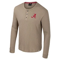 Chemise Henley à manches longues Great Outdoors de Colosseum Tan Alabama pour homme