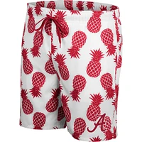 Men's Colosseum White/Crimson Alabama Crimson Tide Pineapple Swim Shorts