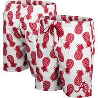 Men's Colosseum White/Crimson Alabama Crimson Tide Pineapple Swim Shorts