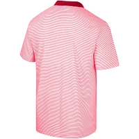 Men's Colosseum White/Crimson Alabama Crimson Tide Print Stripe Polo