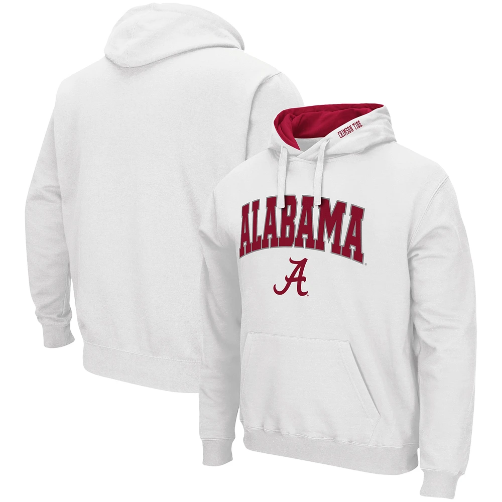 Colosseum White Alabama Crimson Tide Arch & Logo 3.0 Pull à capuche pour hommes