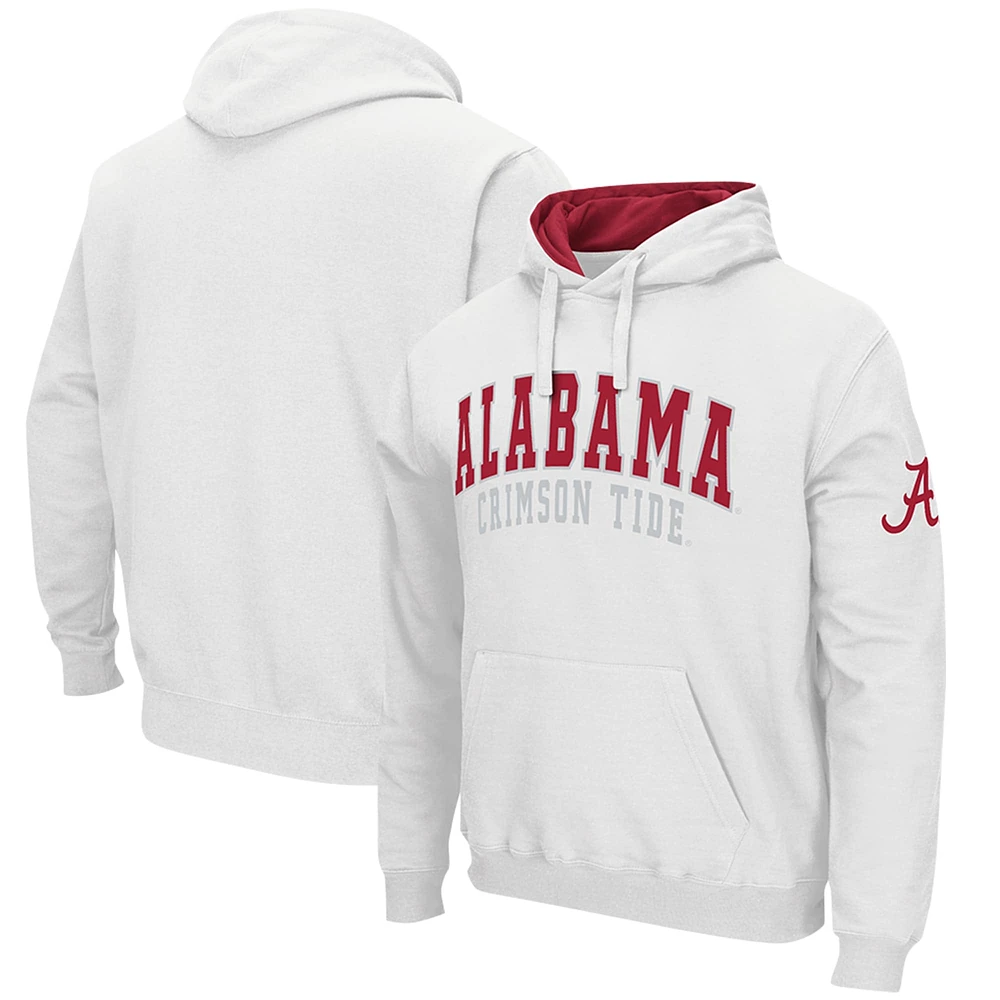 Sweat à capuche double arche Colosseum White Alabama Crimson Tide pour hommes