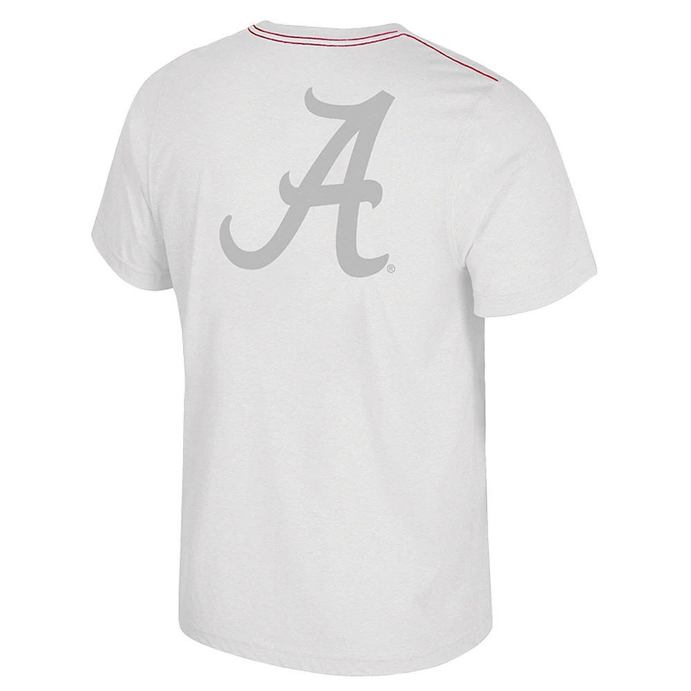 Men's Colosseum White Alabama Crimson Tide Dual Logo T-Shirt
