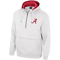 Men's Colosseum White Alabama Crimson Tide Half-Zip Hoodie