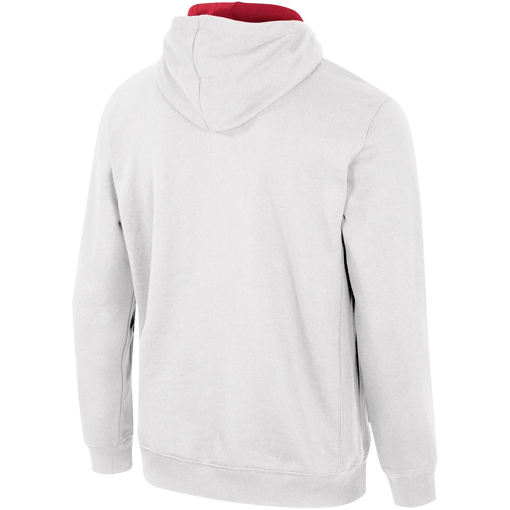 Men's Colosseum White Alabama Crimson Tide Half-Zip Hoodie
