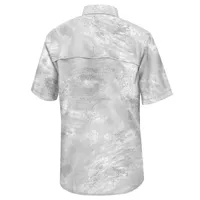 Chemise de pêche à boutons complets Colosseum White Alabama Crimson Tide Realtree Aspect Charter pour hommes