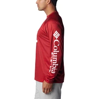 Columbia Crimson Alabama Tide Big & Tall Terminal Tackle Raglan Omni-Shade T-shirt à manches longues pour hommes