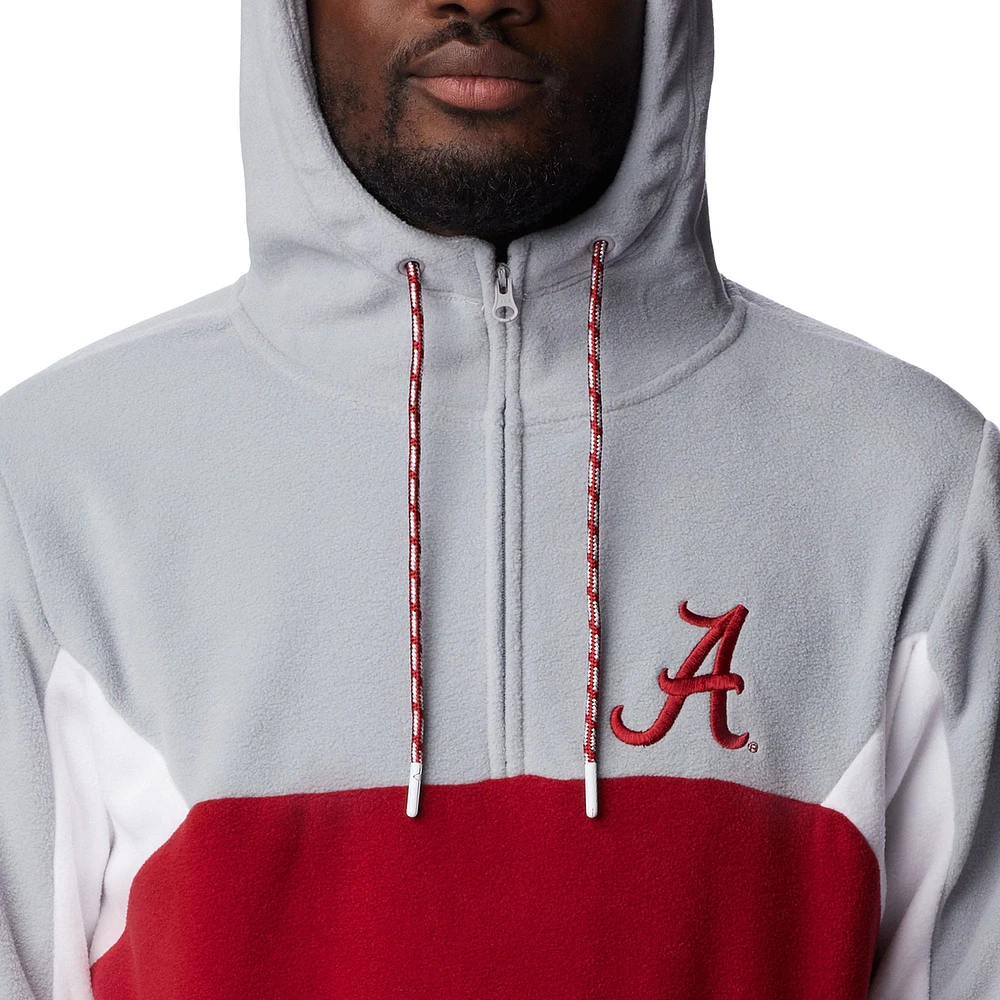 Sweat à capuche quart de zip Columbia Crimson Alabama Tide Lodge pour hommes