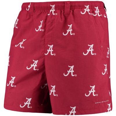 Men's Columbia Crimson Alabama Tide PFG Backcast II Omni-Shade Hybrid Shorts