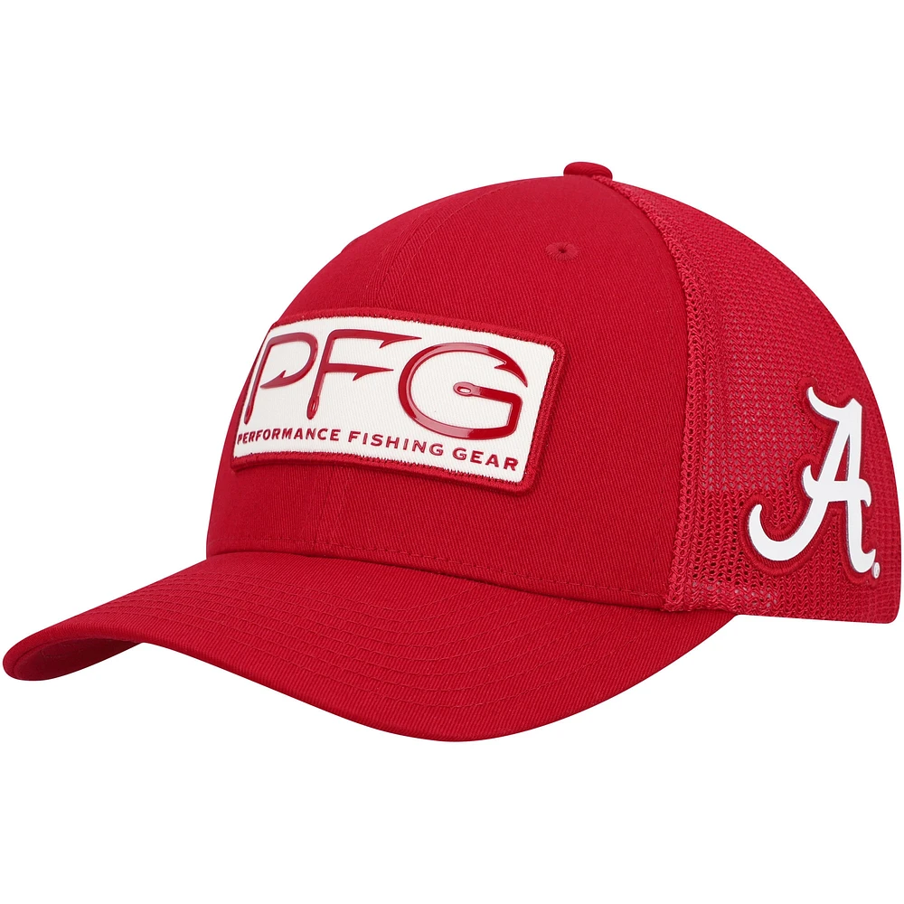 Casquette Columbia Crimson Alabama Tide PFG Hooks Flex pour homme