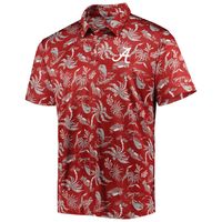 Men's Columbia Crimson Alabama Tide Super Terminal Tackle Omni-Shade Polo