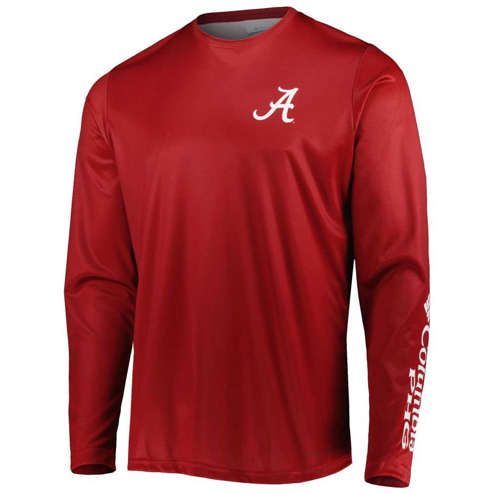 Men's Columbia Crimson Alabama Tide Terminal Shot Omni-Shade Omni-Wick Long Sleeve T-Shirt