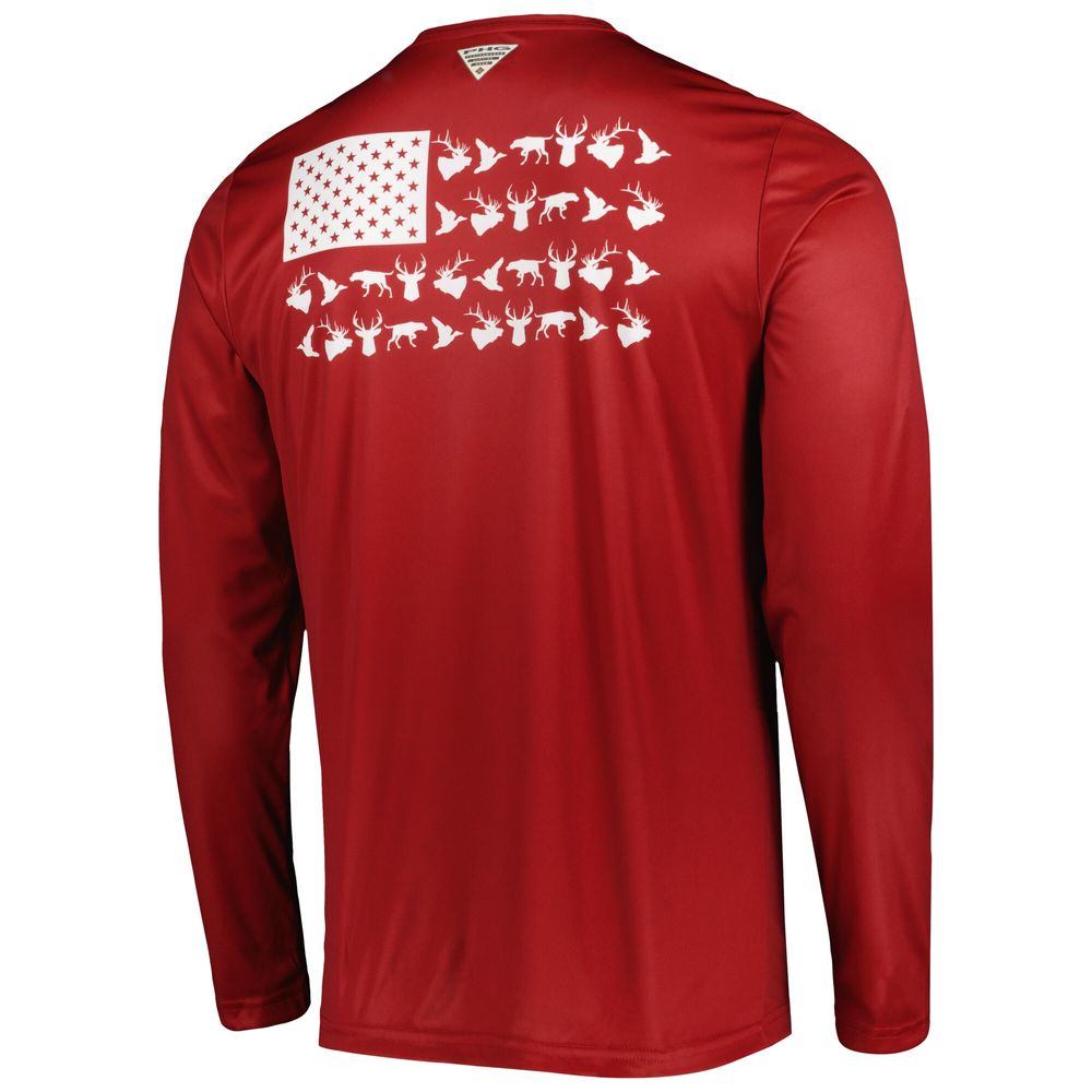 Men's Columbia Crimson Alabama Tide Terminal Shot Omni-Shade Omni-Wick Long Sleeve T-Shirt