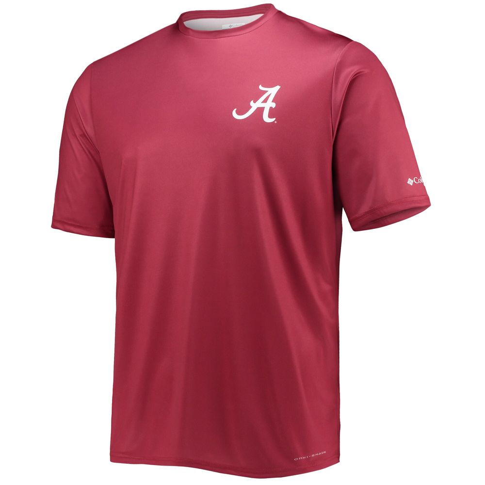 Men's Columbia Crimson Alabama Tide Terminal Tackle Omni-Shade T-Shirt