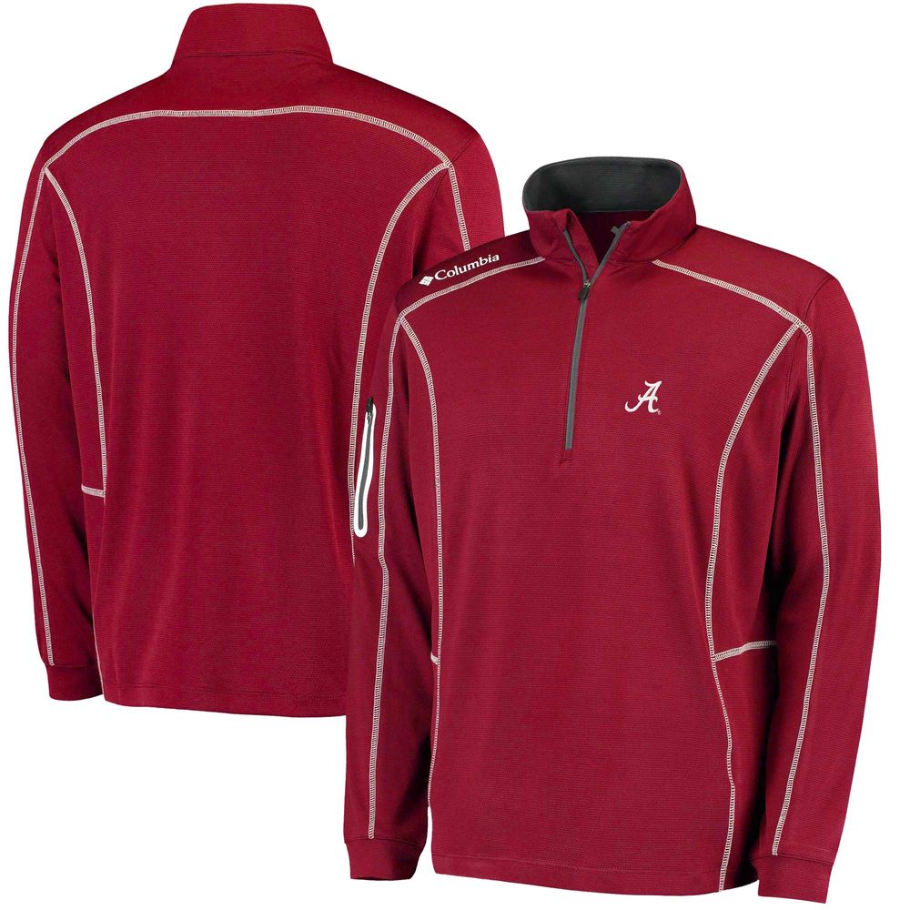 Men's Columbia Golf Crimson Alabama Tide Shotgun Quarter-Zip Pullover