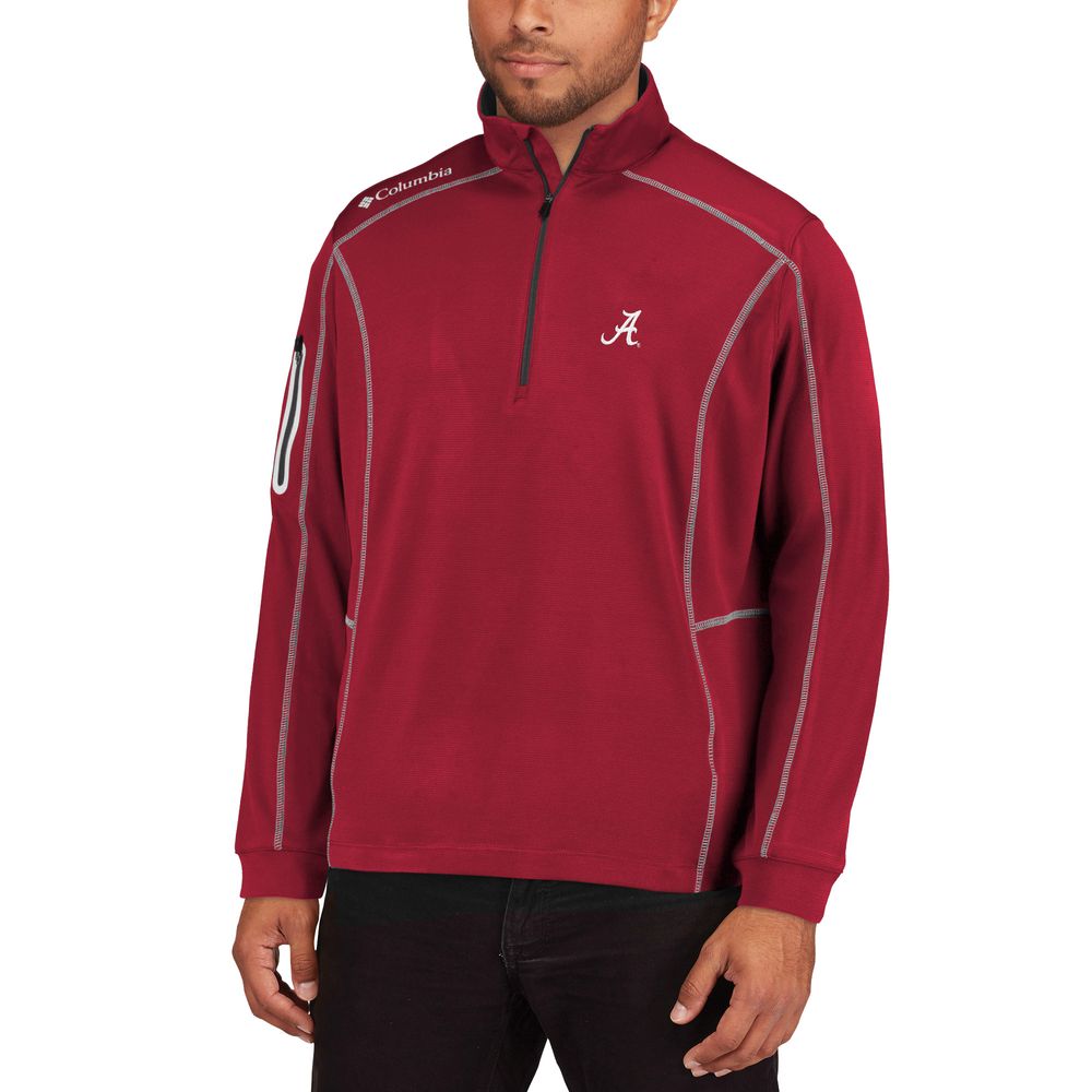 Men's Columbia Golf Crimson Alabama Tide Shotgun Quarter-Zip Pullover