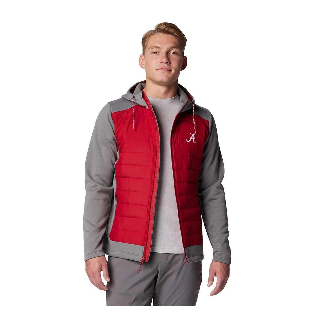 Men's Columbia  Gray/Crimson Alabama Crimson Tide Out-Shield Hybrid Full-Zip Hoodie Jacket