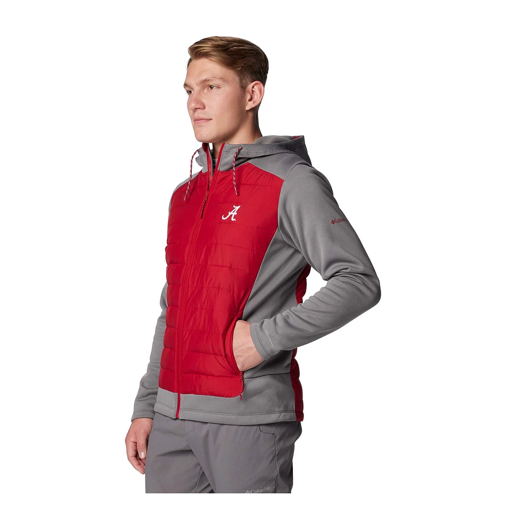 Men's Columbia  Gray/Crimson Alabama Crimson Tide Out-Shield Hybrid Full-Zip Hoodie Jacket