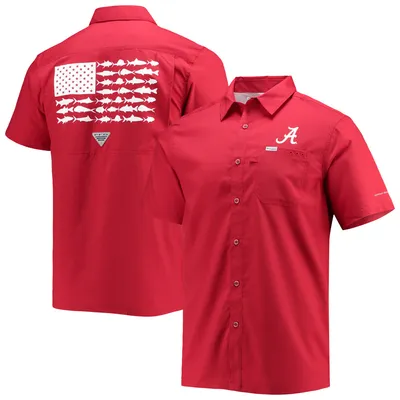 Alabama Crimson Tide Columbia PFG Slack Camp Button-Up Shirt