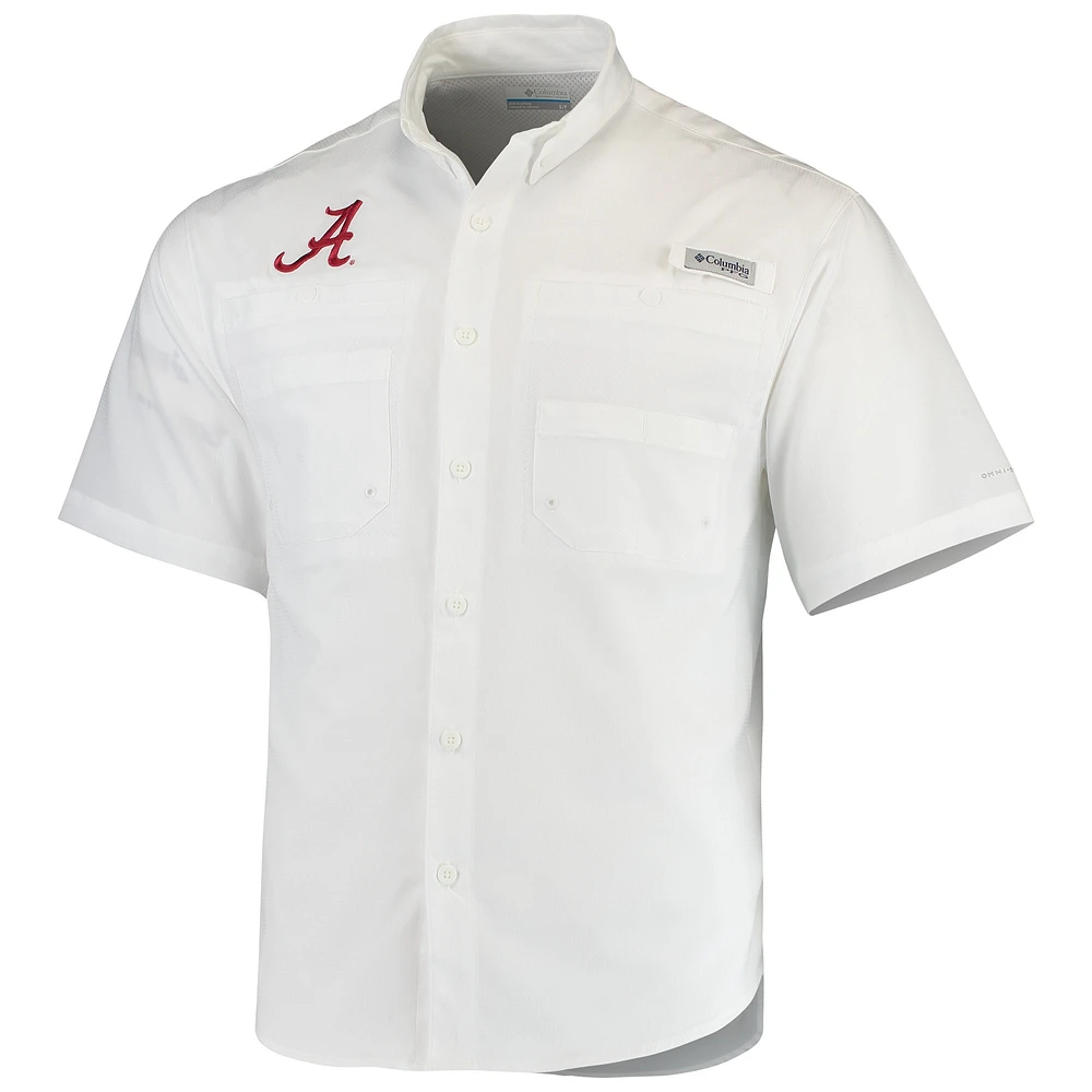 Chemise Columbia Tamiami Alabama Crimson Tide PFG blanche pour homme