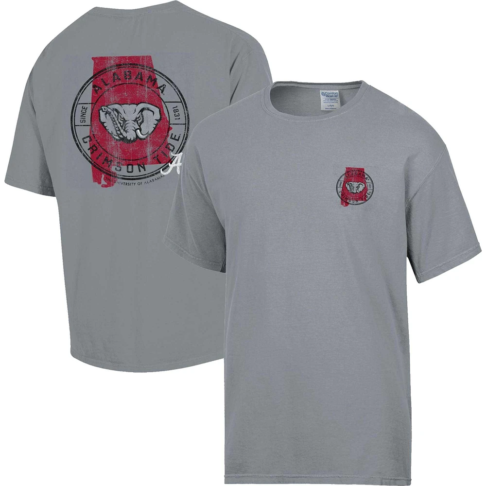 T-shirt DÉCLARATION Confort Wash Graphite Alabama Crimson Tide pour hommes