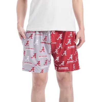 Alabama Crimson Tide Concepts Sport Breakthrough Knit Split Shorts - Crimson/White