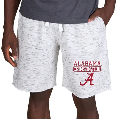 Alabama Crimson Tide Concepts Sport Alley Fleece Shorts - White/Charcoal
