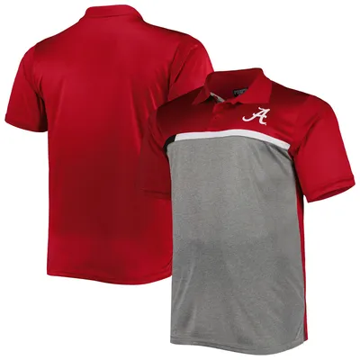 Alabama Crimson Tide Big & Tall Polo - Crimson/Gray