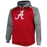 Crimson Alabama Tide Big & Tall Sweat à capuche en polaire raglan pour homme