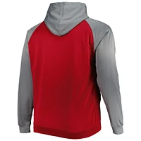 Crimson Alabama Tide Big & Tall Sweat à capuche en polaire raglan pour homme