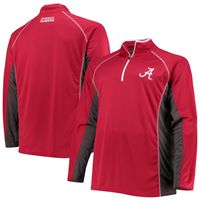 Men's Crimson Alabama Tide Big & Tall Textured Raglan Quarter-Zip Jacket