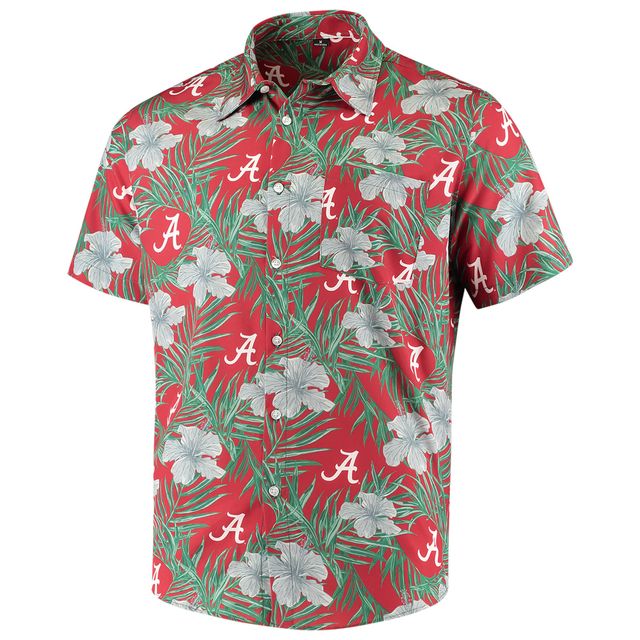 Chemise boutonnée à fleurs Crimson Alabama Tide pour hommes