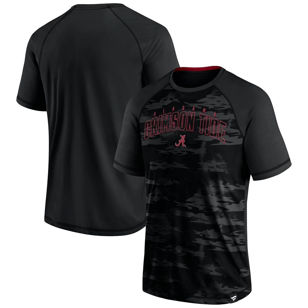 Men's Fanatics Black Alabama Crimson Tide Arch Outline Raglan T-Shirt