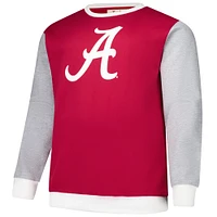 Men's Fanatics  Crimson Alabama Tide Contrast Sleeve Large Chest Big & Tall Pullover Sweatshirt