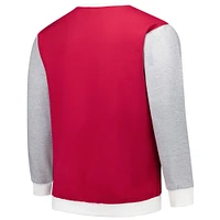 Men's Fanatics  Crimson Alabama Tide Contrast Sleeve Large Chest Big & Tall Pullover Sweatshirt