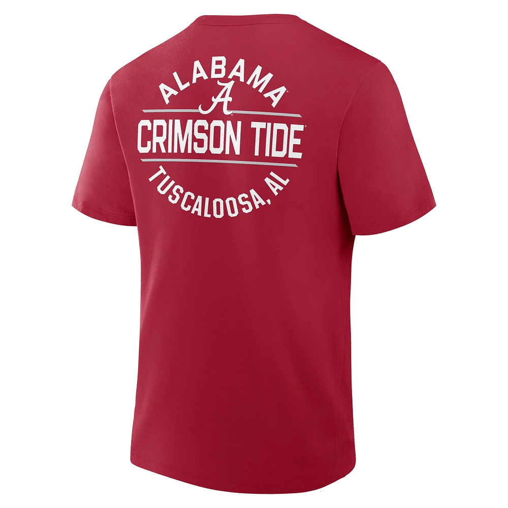 T-shirt Fanatics Crimson Alabama Fastbreak pour homme