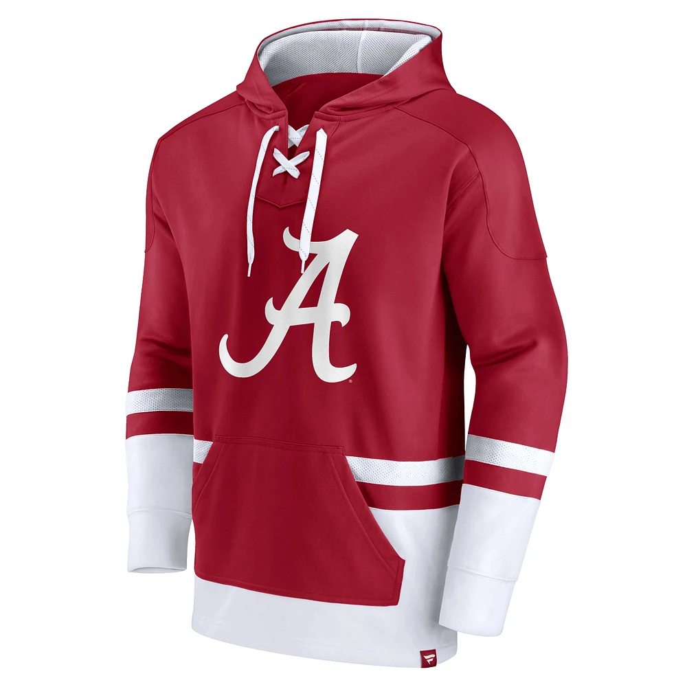 Men's Fanatics Crimson Alabama Tide First Battle Pullover Hoodie